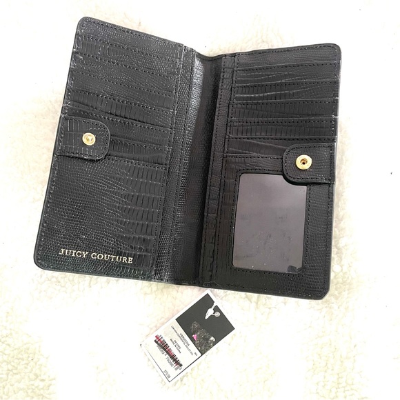 Juicy Couture Slim Black Leather Continental Wallet NWT - Picture 4 of 9